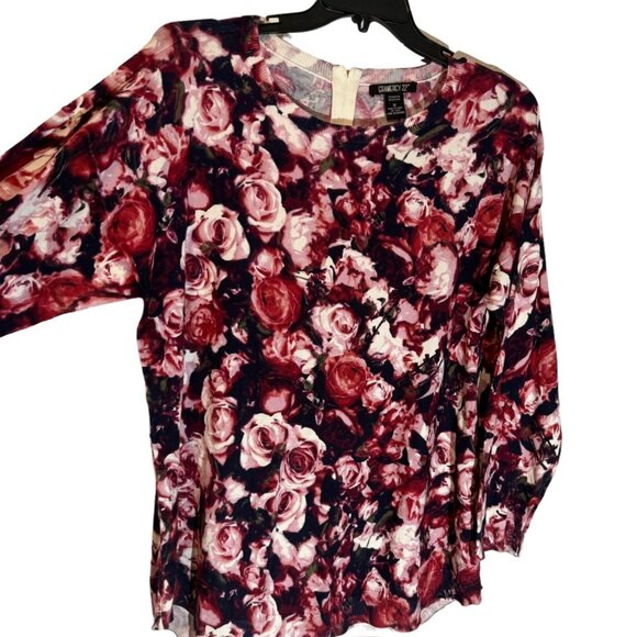 Gramercy 22 Women's Floral Long Sleeve Top 1X - Rayon/Nylon Blend sweater.NWOT - Picture 9 of 11